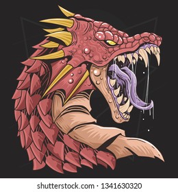 DRAGON HEAD RED VECTOR