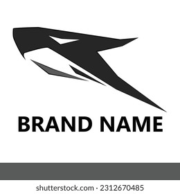 Dragon head shaped logo design with 2 colors a symbolic representation of strength and courage, this design is perfect for those looking for a bold and impactful visual identity.