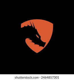 dragon head shield minimalist logo
