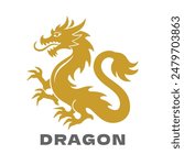 Dragon Head Silhouette Logo. Chinese Dragon Silhouette