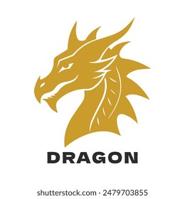 Dragon Head Silhouette Logo. Chinese Dragon Silhouette