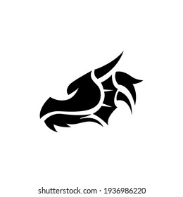 dragon head silhouette logo template