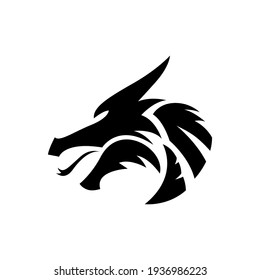 Dragon Head Silhouette Logo Template Stock Vector (Royalty Free) 1936986223 | Shutterstock