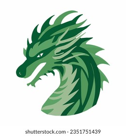 dragon head in a simple flat style. Chinese mythical creature - a symbol of the new year.