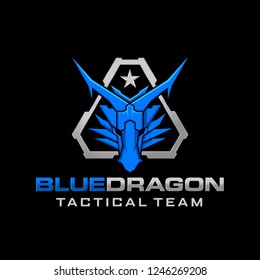 Dragon Head Tactical Military Logo Design