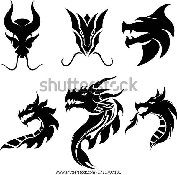 Dragon Head Tattoo Logo Vector Template Stock Vector (Royalty Free ...