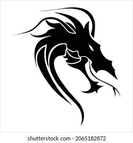 dragon head tattoo vector silhouette