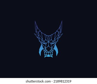 Dragon Head Technology Logo Design. Creative IT Service Company Modern Gradient Color Vector Illustration.