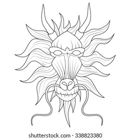 Dragon head. Thisdesign for a mascot / tattoo or T-shirt graphic.