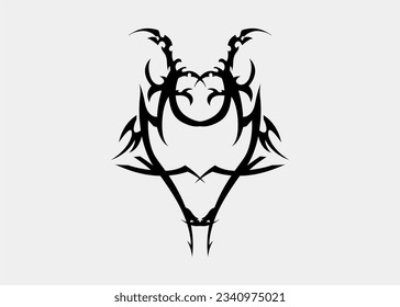 Dragon head tribal motif art