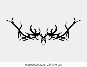 Dragon head tribal motif art