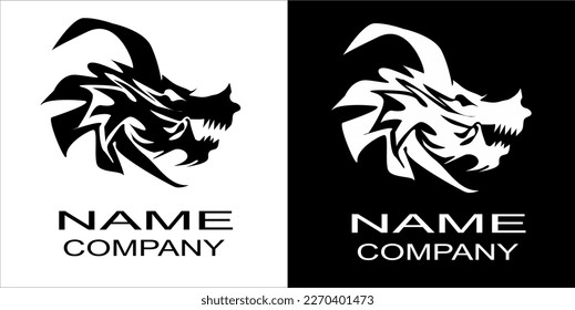 dragon head t-shirt logo animation 2d