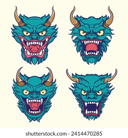 dragon head vector art design