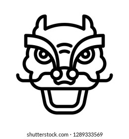 Dragon head vector, Chinese lunar new year line style icon 
