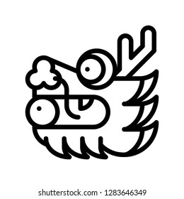 Dragon head vector, Chinese New Year related line design icon editable stroke
