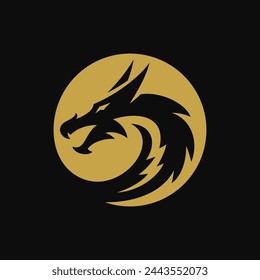 Dragon Head vector icon illustration design logo template