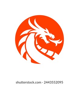 Dragon Head vector icon illustration design logo template
