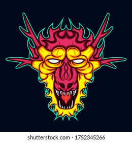 The dragon head vector illustration