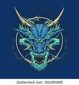 the dragon head vector illustration