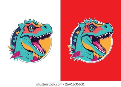 Dragon Head Vector Illustration flat color