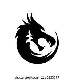 Dragon Head Vector Logo Design Template