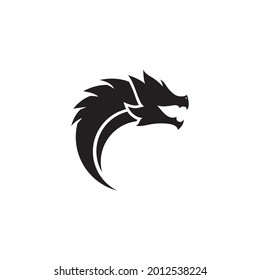 Ilustración del logotipo del vector de cabeza de dragón 