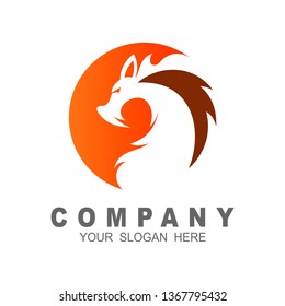 Dragon head vector logo,circle and dragon