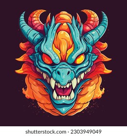 Dragon head vectoral illustration. EPS.