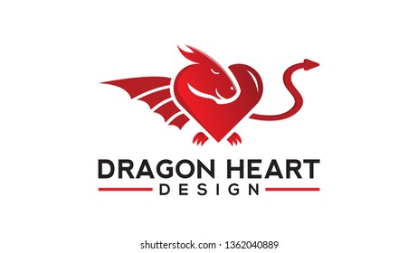 Dragon Heart Vector Logo