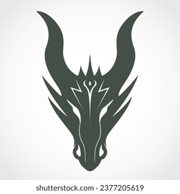 dragon heraldry head logo design