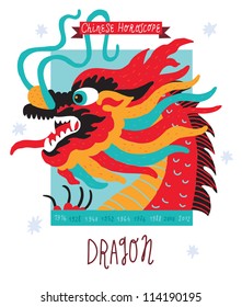 Dragon.  horoscope vector drawing.