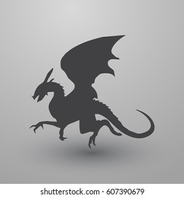 dragon hunting on the grey background