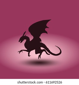 dragon hunting on the grey background