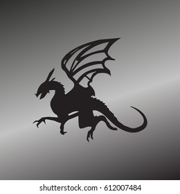 dragon hunting on the grey background