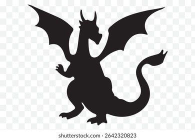 the dragon icon black silhouette vector eps 10