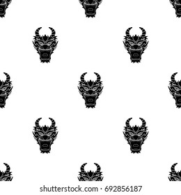 Dragon icon in black style isolated on white background. Japan symbol stock vector illustration.