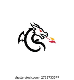 Dragon icon flat vector design.