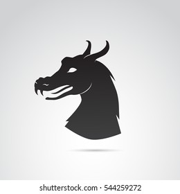 Dragon icon isolated on white background. Vector art.