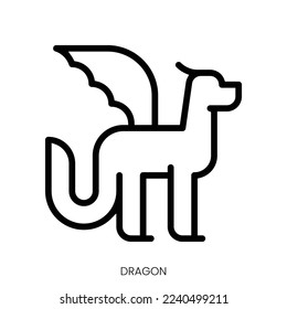 dragon icon. Line Art Style Design Isolated On White Background