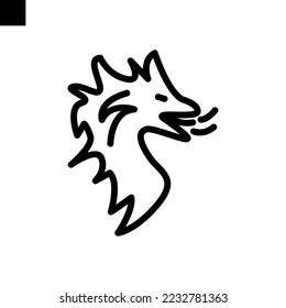 dragon icon line style vector