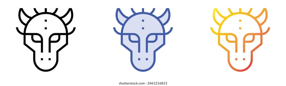 dragon icon. Linear, Blue Fill and Gradient Style Design Isolated On White Background