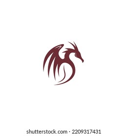 Dragon icon logo design illustration template