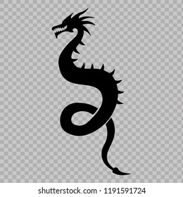 Dragon icon on transparent background. Vector.