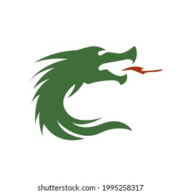 dragon icon on a white background, vector illustration