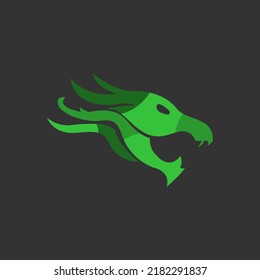 dragon icon on a white background, vector illustration