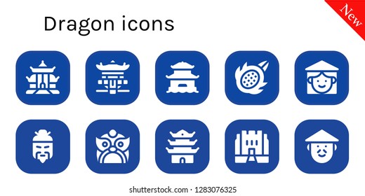 dragon icon set. 10 filled dragon icons. Simple modern icons about  - Pagoda, Dragon fruit, Vietnamese, Chinese, Dragon, Medieval