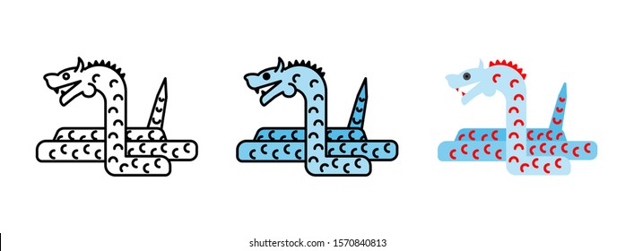 dragon icon set isolated on white background for web design
