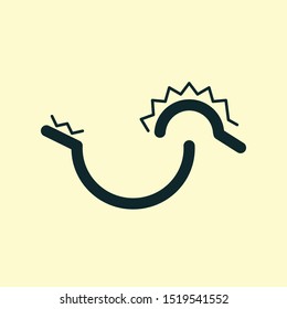 Dragon icon. Simple vector illustration. Minimalism. Line art. Flat design.