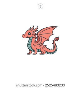 Dragon icon symbol vector illustration isolated on white background