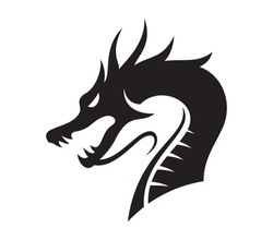 Dragon Icon Vector. Head Of Dragon Silhouette